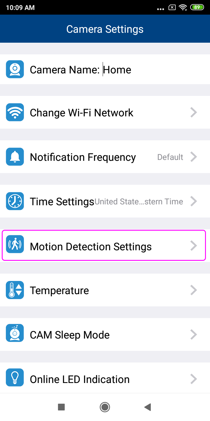 I want the monitor to detect my baby's motion. How should I set in my
