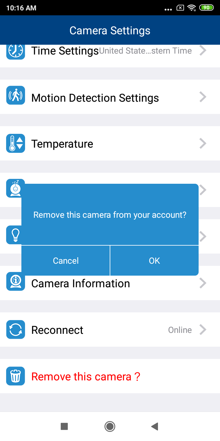 Remove camera (Android & iOS) RM5762 / RM57622 VTech